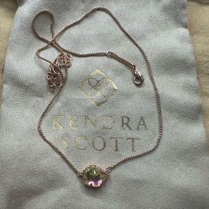 Kendra Scott Tess In Dichroic Glass Rose Gold Pendant Necklace